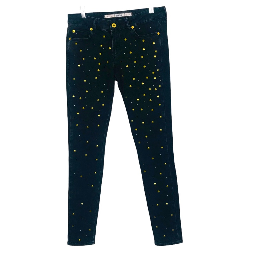 Topshop Moto black skinny studded jeans